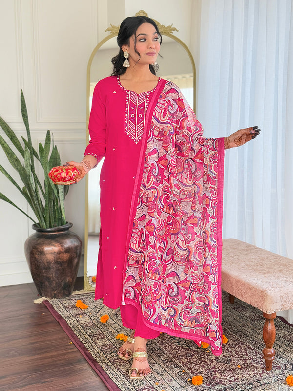 Chanderi Silk Three Pice Dresses