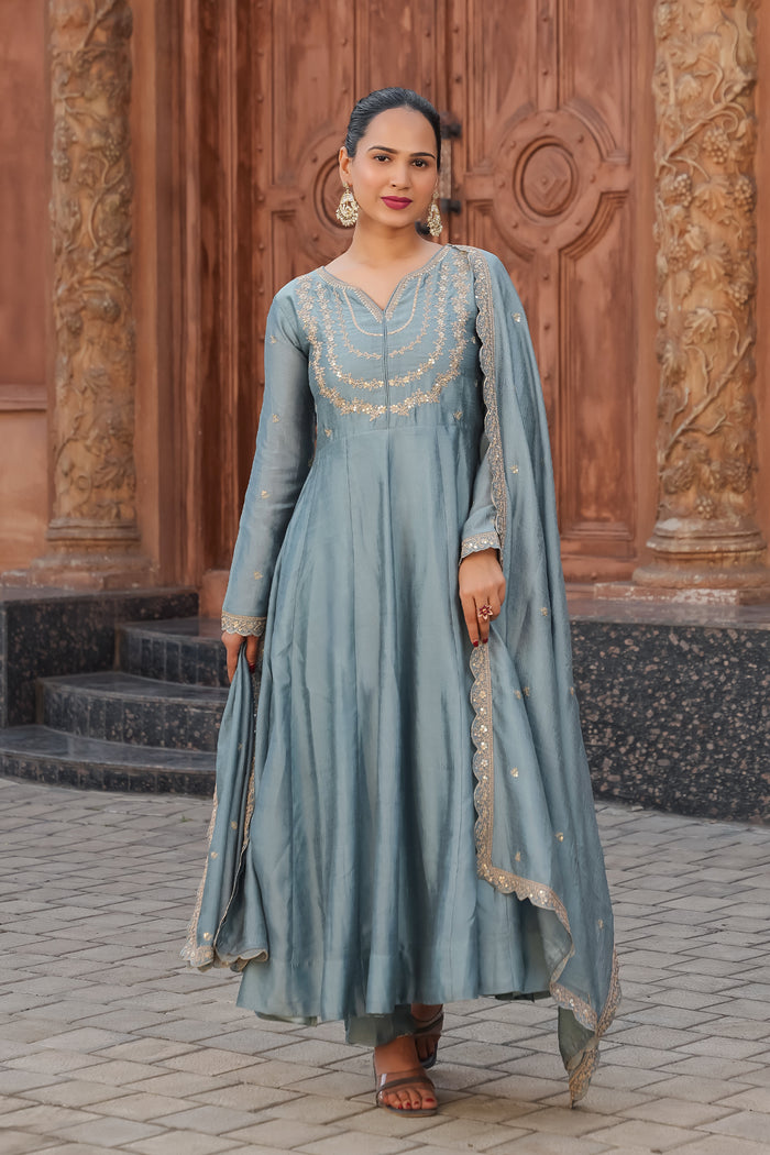 New Anarkali Kurta Set with Pant and Dupatta