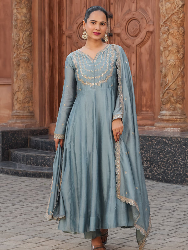 Anarkali Dresses with Pant and Dupatta