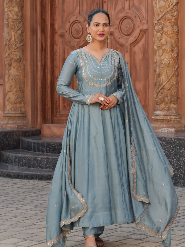 Anarkali Dresses with Pant and Dupatta
