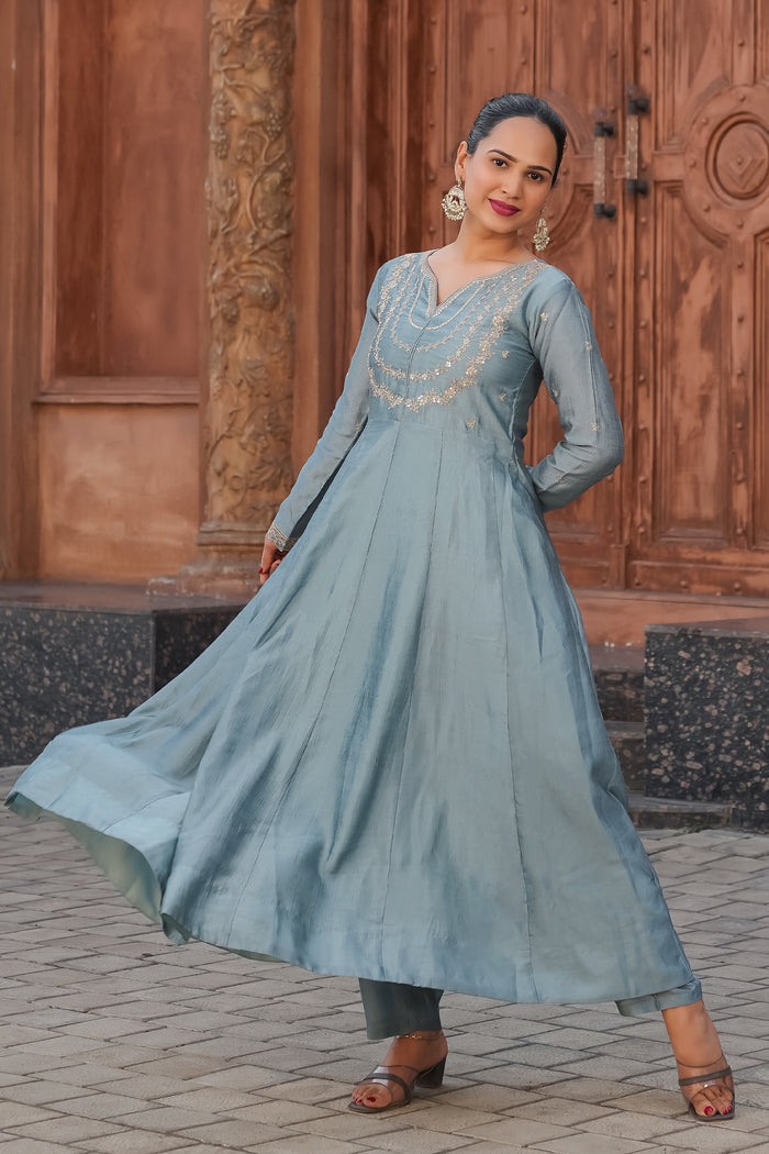 New Anarkali Kurta Set with Pant and Dupatta