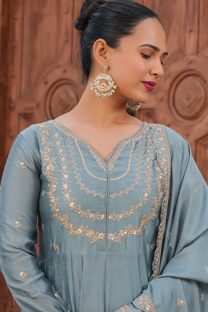 New Anarkali Kurta Set with Pant and Dupatta