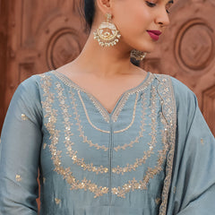 New Anarkali Kurta Set with Pant and Dupatta