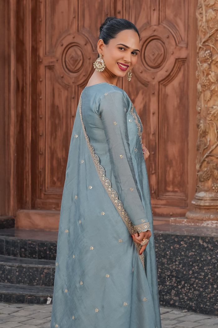New Anarkali Kurta Set with Pant and Dupatta