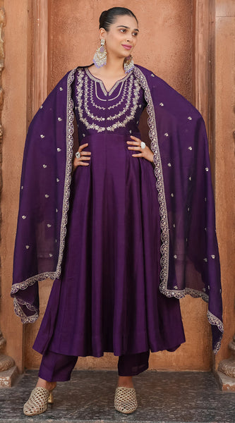 New Anarkali Kurta Set with Pant and Dupatta