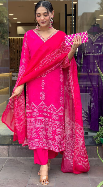 Bandhej Printed Dress For Women