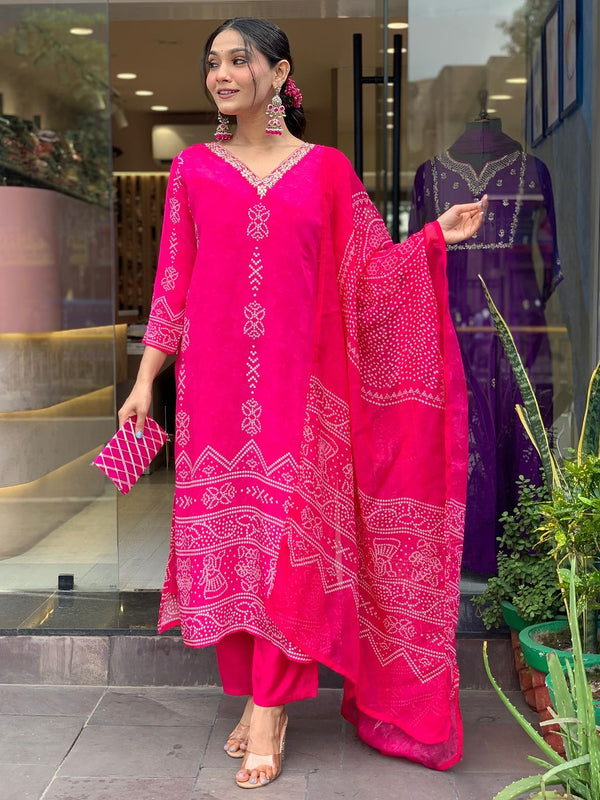 Bandhej Printed Dresses For Women