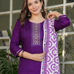 Women's Ethnic Embroidered Dresses Set