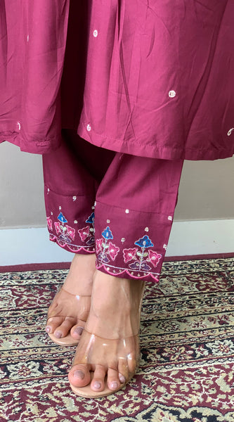Embroidered with Ajrakh Dupatta Dresses