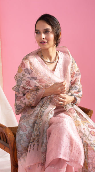 Blush Pink Hand-Embroidered Ethnic Dresses