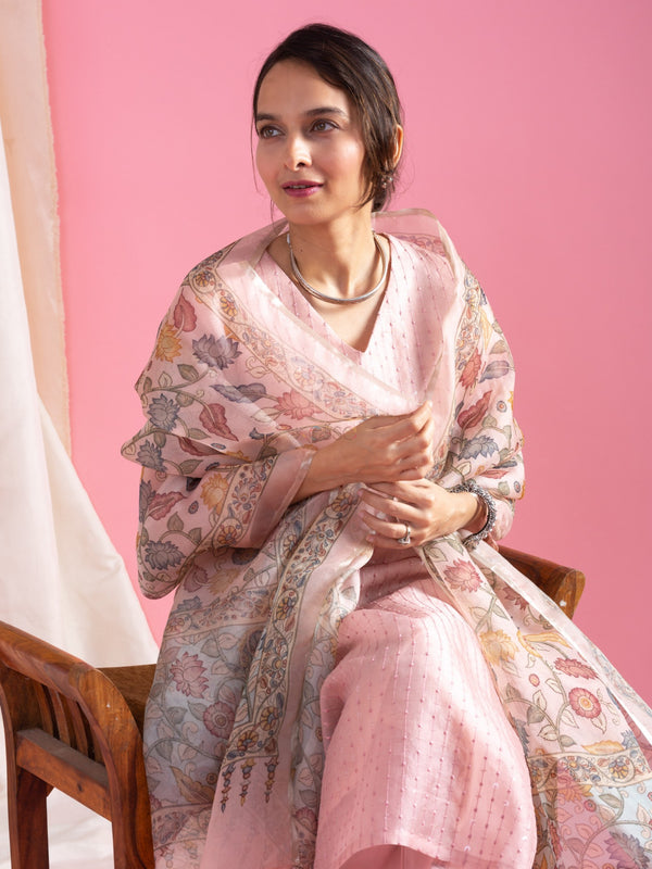 Blush Pink Hand-Embroidered Ethnic Dresses