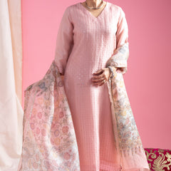 Blush Pink Hand-Embroidered Ethnic Dresses