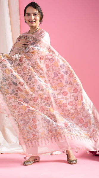 Blush Pink Hand-Embroidered Ethnic Dresses