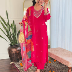 Trending Embroidered Work With Dupatta Dresses
