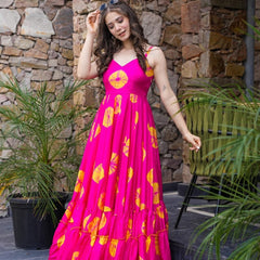 Women Pink Designer Elevated Gown