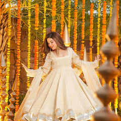 Foil Work Chinnon Kurti Set with Palazzo & Dupatta lehenga