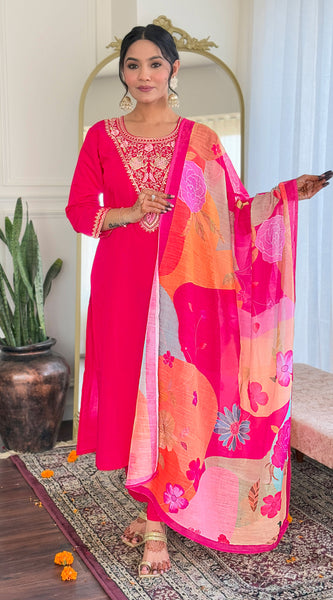 Women Ethnic Dress kurta Set With Attatched Dupatta