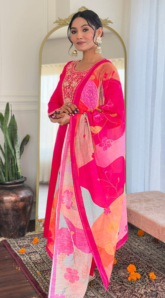 Women Ethnic Dress kurta Set With Attatched Dupatta