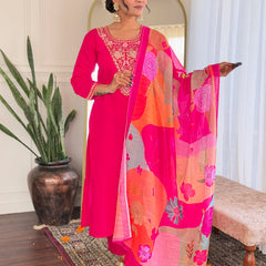 Women Ethnic Dress kurta Set With Attatched Dupatta