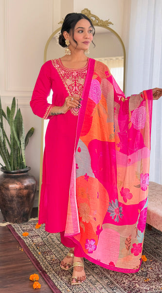 Women Ethnic Dress kurta Set With Attatched Dupatta