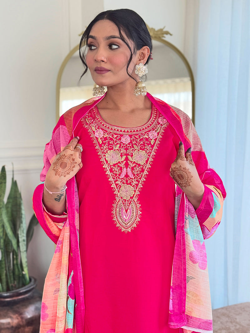 Women Ethnic Dress kurta Set With Attatched Dupatta