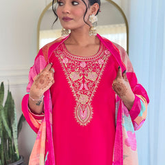 Women Ethnic Dress kurta Set With Attatched Dupatta