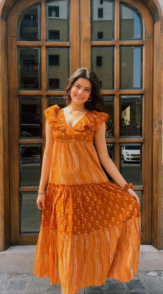 Women Maxi Rayon Floral Gown