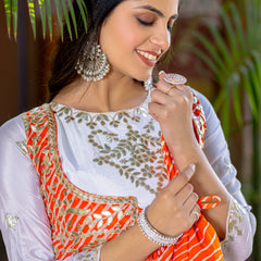 Ivory Mirror Embroidered Jacket Lehenga