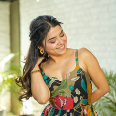 Multicolor Rayon Printed Gown