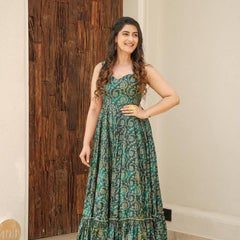 Printed Heavy Rayon Gown