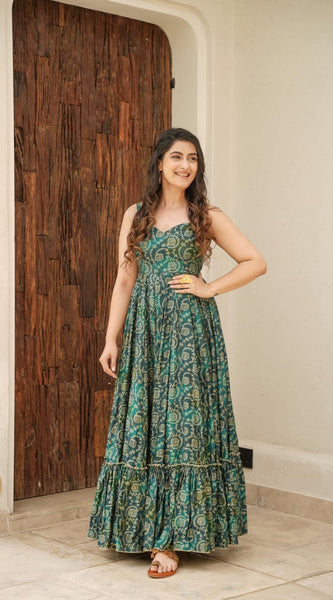 Printed Heavy Rayon Gown