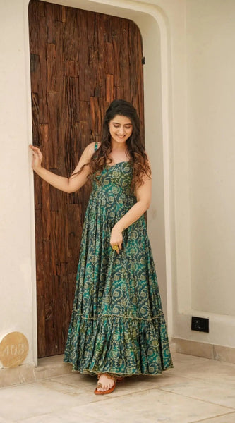 Printed Heavy Rayon Gown
