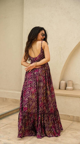 Printed Heavy Rayon Gown