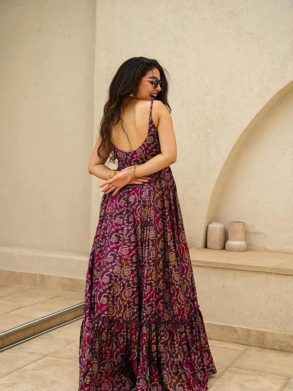 Printed Heavy Rayon Gown