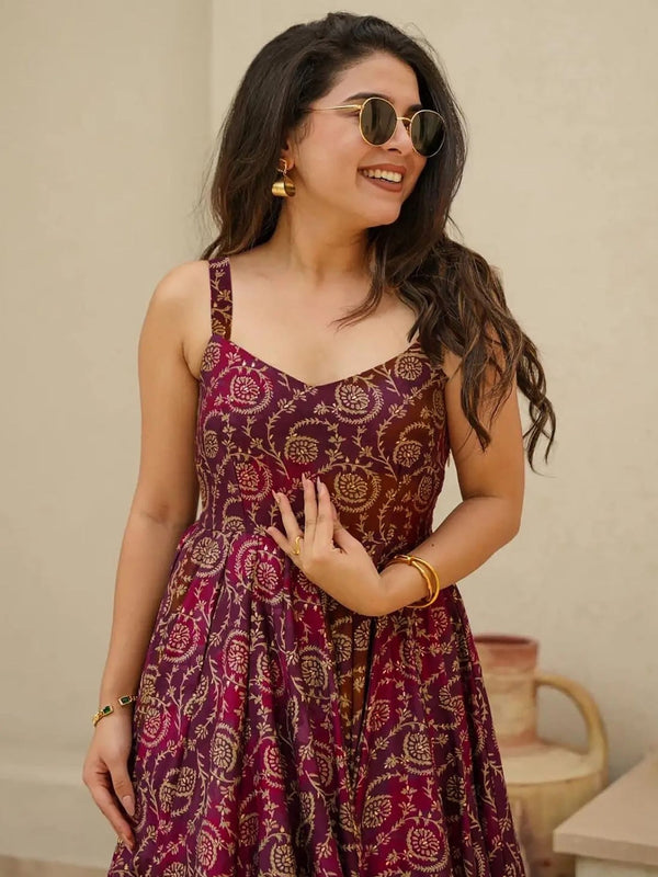 Printed Heavy Rayon Gown