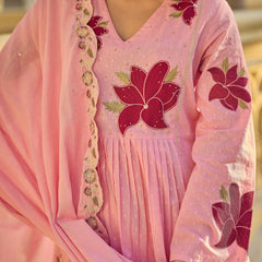 Premium Cotton Butti Kurti Set with Embroidered Dupatta