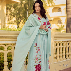 Premium Cotton Butti Kurti Set with Embroidered Dupatta