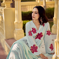Premium Cotton Butti Kurti Set with Embroidered Dupatta