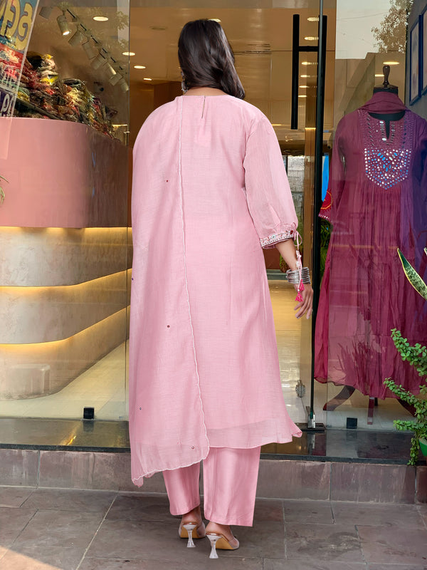 Mirror Work Dresses With Bottom & Dupatta