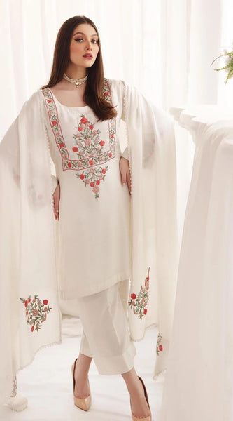 Floral Embroidered Dresses With Matching Dupatta