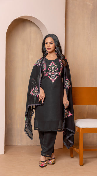 Floral Embroidered Dresses With Matching Dupatta