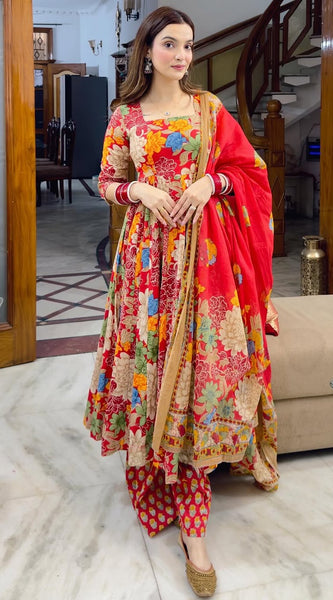 Multicolor Floral Anarkali Dresses