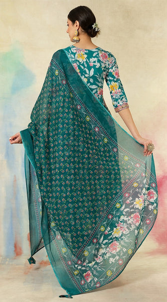 delicate embroidery work on the kurti