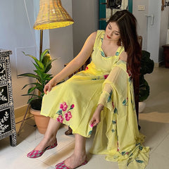 Digital Print Sleeveless Dresses