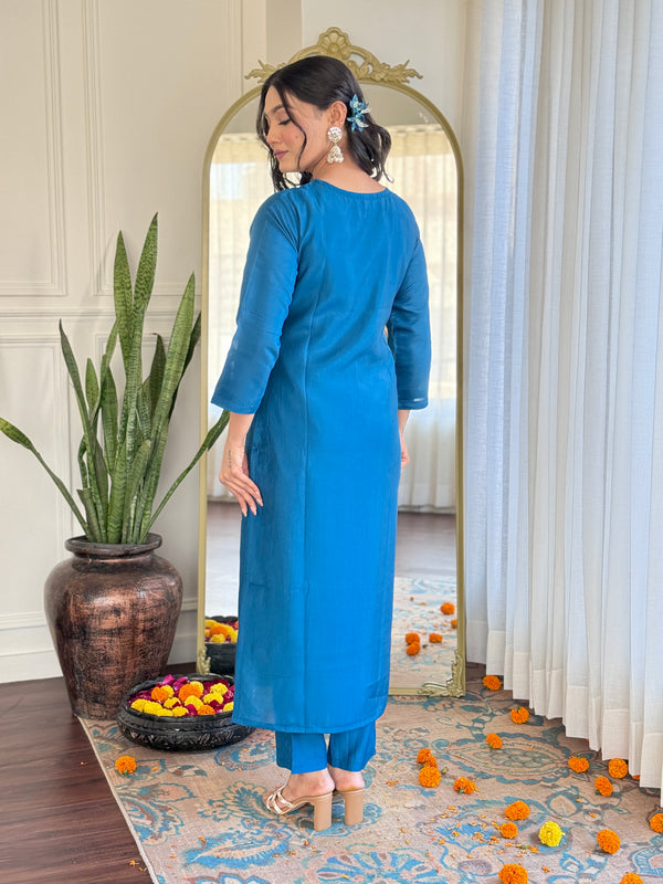 Embroidery Viscose Chanderi Silk Dresses