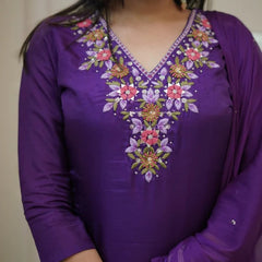 Printed Embroidered Trio Dresses
