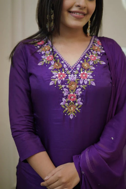 Printed Embroidered Trio Dresses