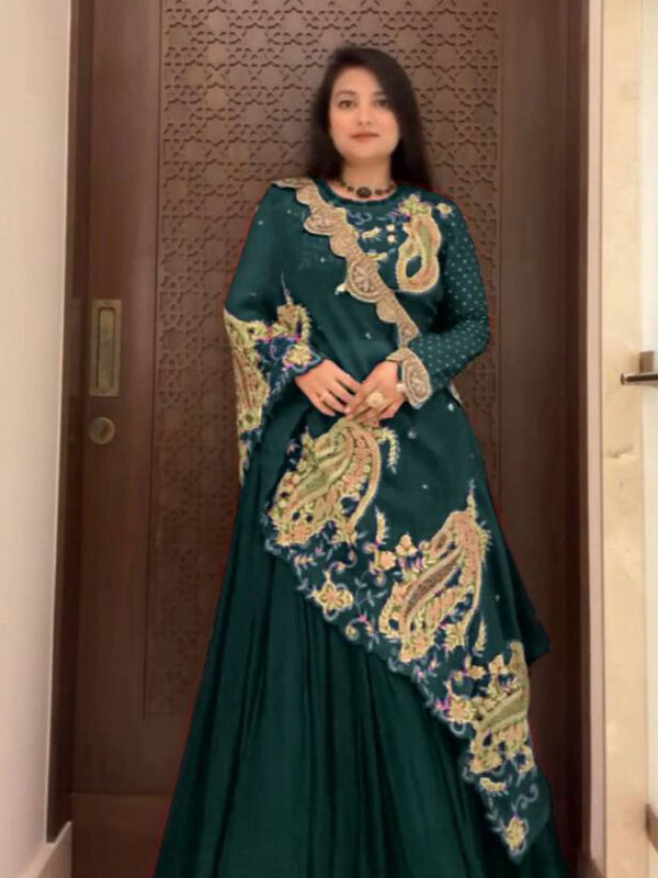 Stylish Blouse & Shrug Lehenga