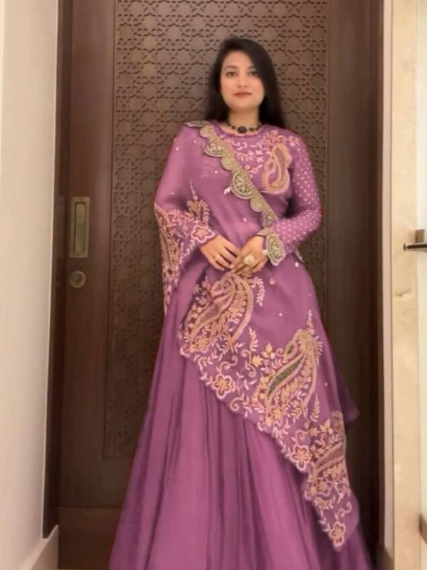 Stylish Blouse & Shrug Lehenga