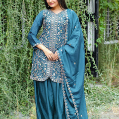 Chinon With Heavy Embroidery Work Suit